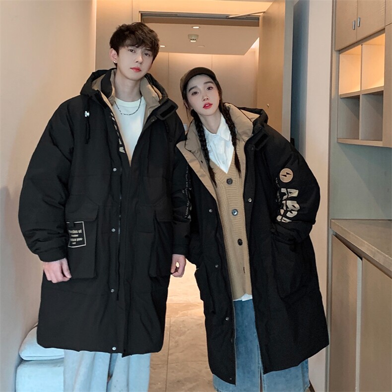 羽绒服男冬季新款港风宽松中长款白鸭绒情侣外套YR906-P170(现货，男装羽绒服，星座214-3