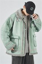 秋冬季新款皮毛一体潮流时尚羊羔毛休闲男棉衣外套MY14/P115，男装棉衣，星座608A