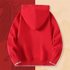 250935-P65新年战袍情侣装秋冬季搭毛衣红色本命马年衣服拜年服，男装针织衫/毛衣，电商D310B