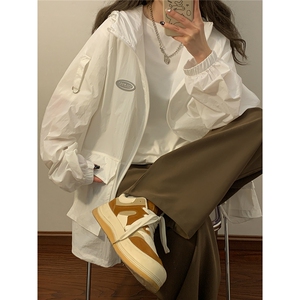 1中性连帽工装大口袋防晒衣女黄灯户外潮牌防晒服FS77009P50控78图片