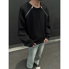 2026港风双侧金属拉链圆领大码M-5XL潮流纯色卫衣WY77865P55控88,男装卫衣,星座227-7, 2026港风双侧金属拉链圆领大码M-5XL潮流纯色卫衣WY77865P55控88,男装卫衣,星座227-7,