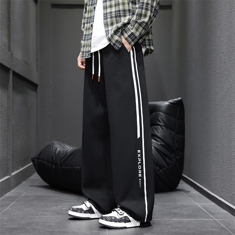 2025新款秋季条纹时尚卫裤直筒宽松运动休闲长裤Q29165-特P35，男装休闲裤，星座610（原A335）