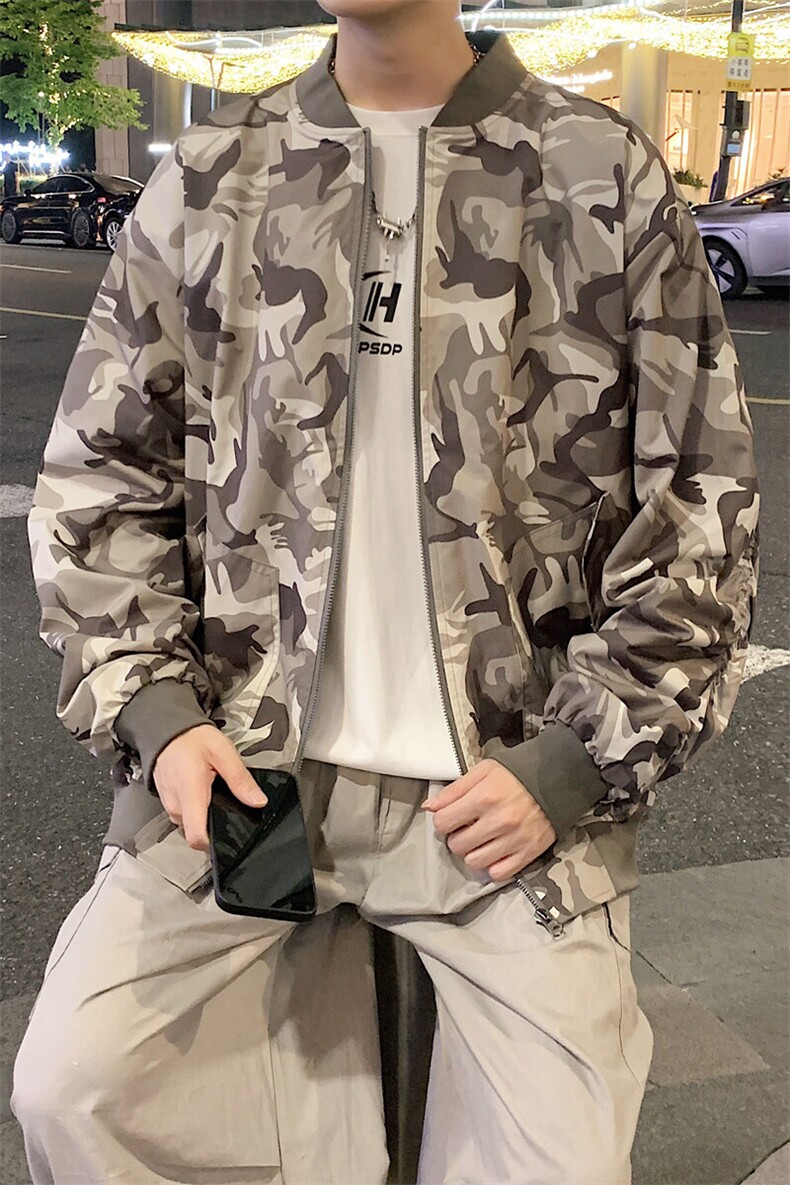 春季飞行服夹克外套男简约休闲百搭棒球服上衣迷彩P65JK837-P60,男装夹克,电商B306