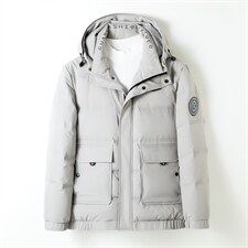 中长款白鸭绒羽绒服中年爸爸装连帽羽绒休闲外套男ALXB8818-P285图片