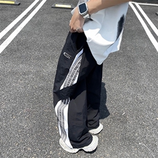 美式条纹速干伞兵裤男夏季薄款宽松休闲阔腿运动裤，男装休闲裤，星座410-7