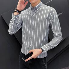 春装新款男士长袖衬衫高档牛津纺条纹色织衬衣AK55--P25，男装衬衫，星座102C-1(原星座100)