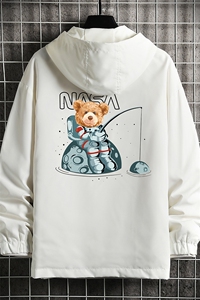 JK65251-P45 连帽夹克男大码胖子棒球服上衣外套 网格挂拍图片