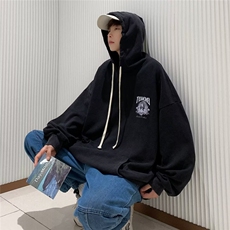 美式复古卫衣男潮牌秋冬连帽做旧高街hiphop外套Y8525P53，男装卫衣，星座1116-2