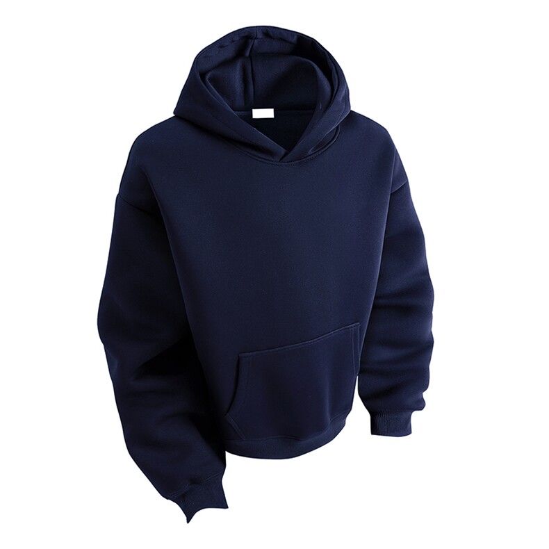 无帽绳版二开秋冬美式高街重磅曼巴棉纯色连帽卫衣外套X056，男装卫衣，电商A486