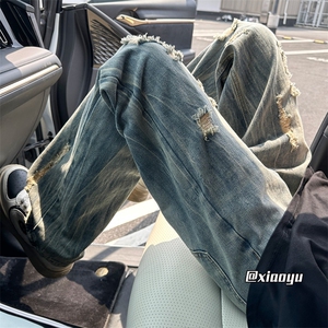 XZ616 夏季新款破洞牛仔裤休闲九分裤 TY2489 P65控78图片