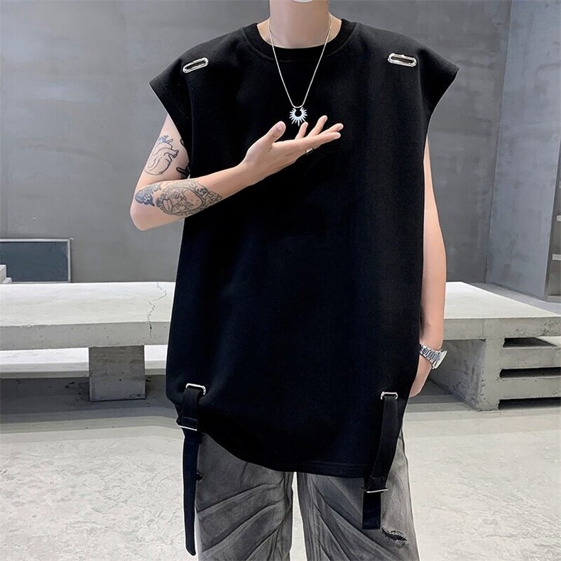 美式重磅复古无袖背心男式2025夏季清凉小众设计感宽松休闲坎,男装背心/马甲,星座218-1（原230）
