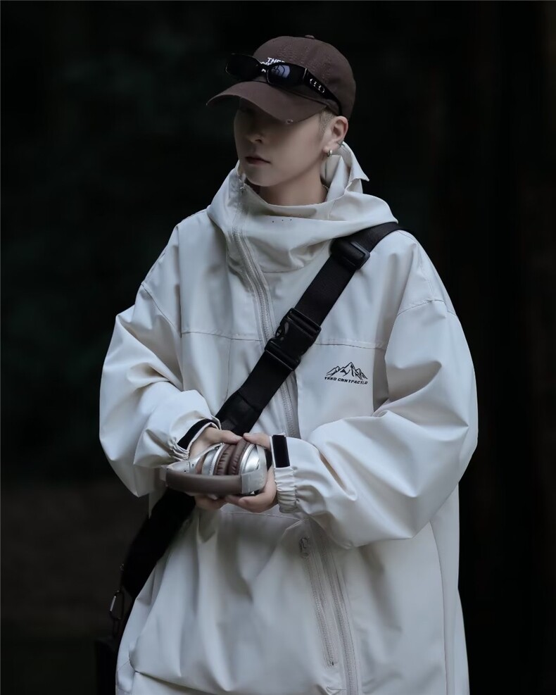 山系户外防水冲锋衣外套男女秋季新款斜拉链登山夹克美式-WT928,男装夹克,星座601-2