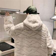冬装新款加绒加厚高品质羊羔毛外套棉衣潮牌男装A071-1003-P100，男装棉衣，电商A071