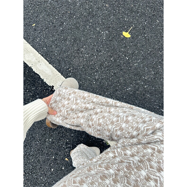 YK86038-P50加绒P55聚酯纤维圣诞树毛绒针织裤冬季加绒裤子,男装休闲裤,电商A086-1
