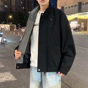 夜景立领免洗棉布面料水洗全棉夹克男士休闲外套A406 JK2528 P88图片