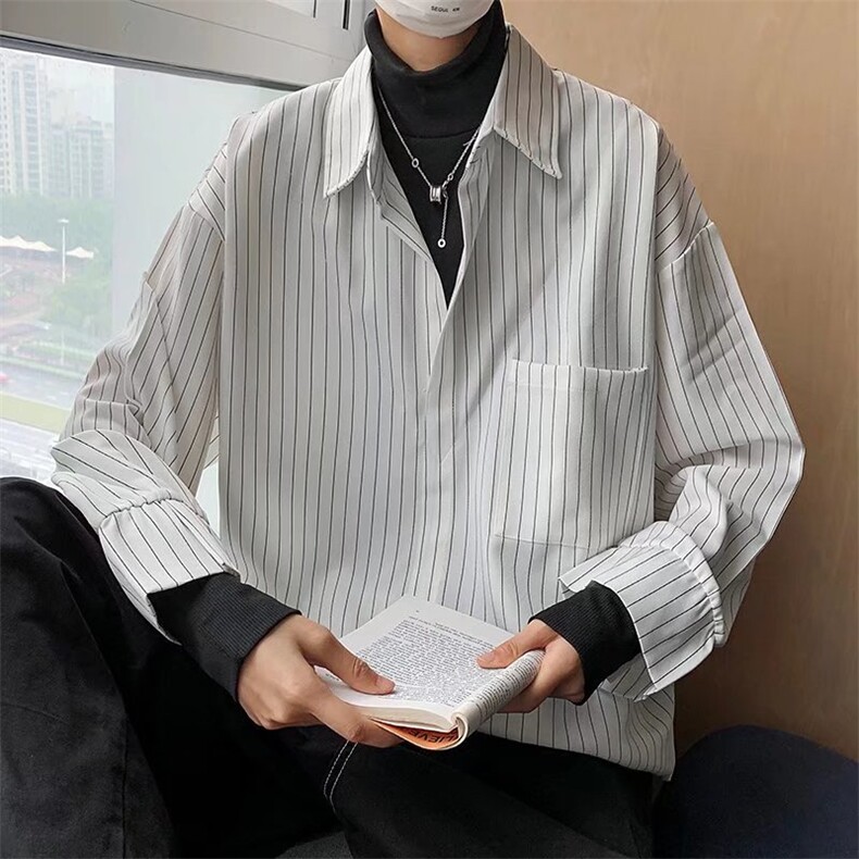 假两件衬衫男春季韩版潮流帅气长袖外套C32P42,男装衬衫,星座1116-2