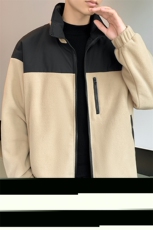 秋冬拼接户外工装羊羔毛外套立领冲锋衣大码情侣夹克，男装夹克，星座301D-5(原星座1415）