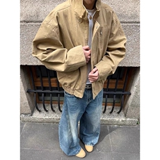 W646-P73美式复古300g重磅珠帆布底特律工装夹克纯棉水洗，男装夹克，电商B323A
