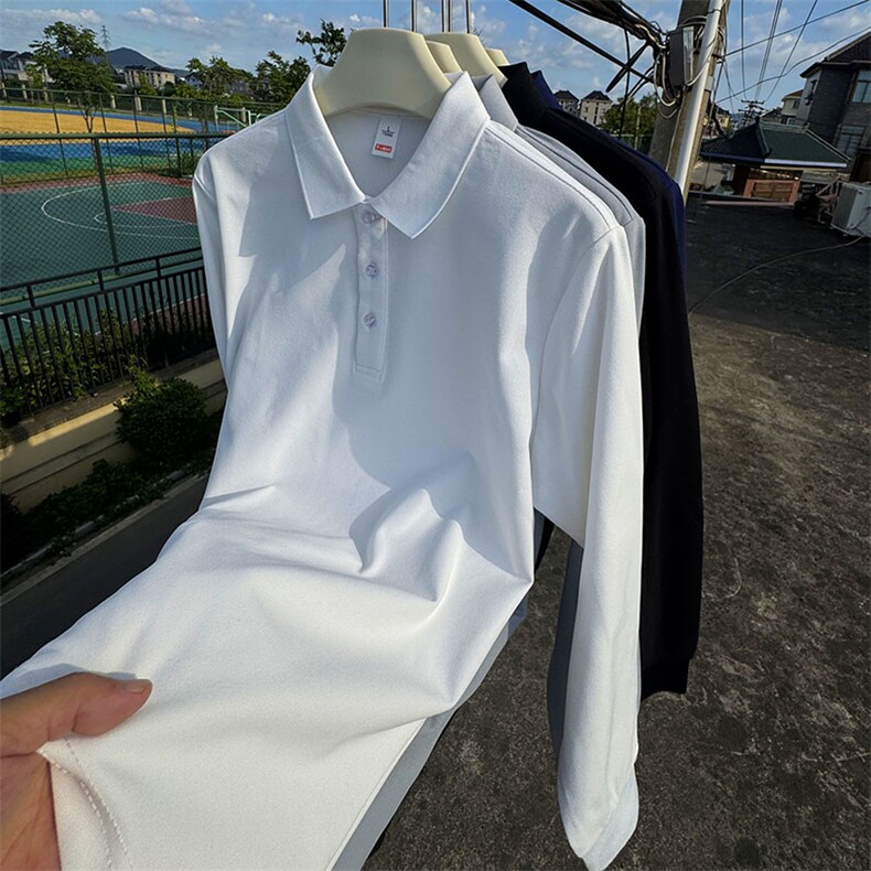 CP02男士长袖纯色POLO衫大码男女团队可定制印花秋T恤学生青少年,男装T恤,星座115A(原星座507）