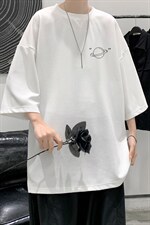 Q11238-P30春夏季七分袖t恤男大码五分袖男短袖中袖大皂风，男装T恤，电商A040