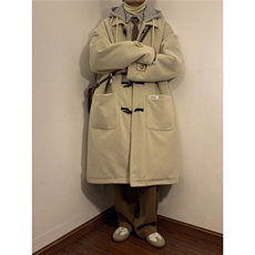 1港风牛角扣加棉呢大衣可拆卸帽大码M-5XL外套男FY8716P138控188，女装短外套，星座226-2