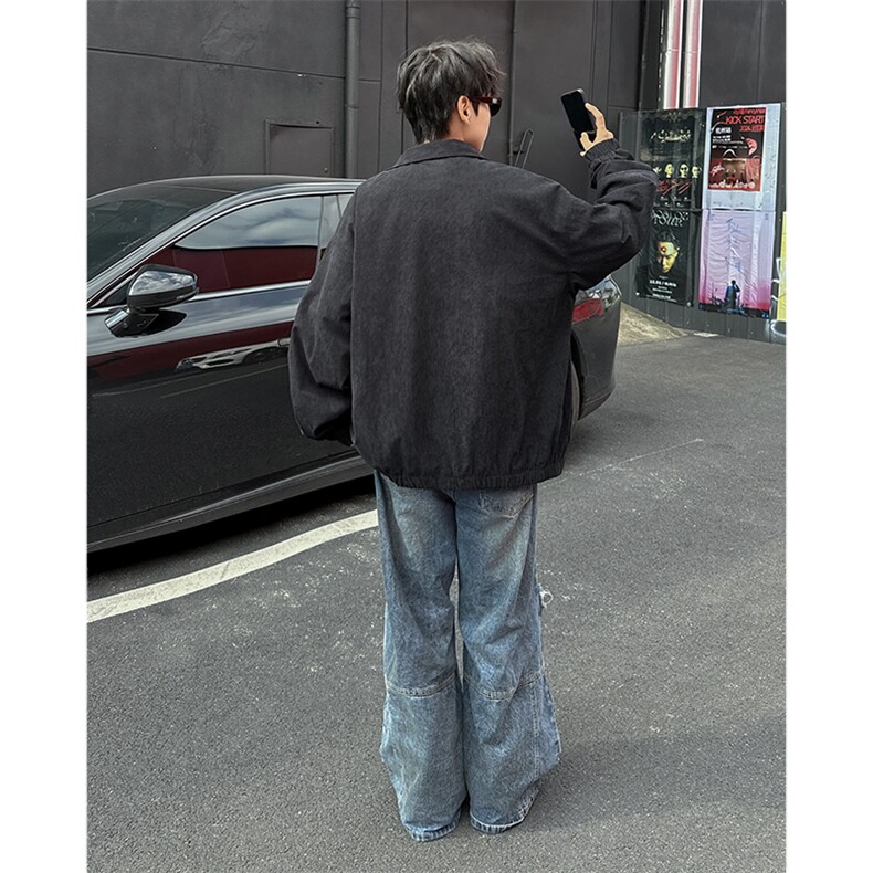 秋冬季立领复合灯芯绒夹克潮牌宽松休闲夹克外套,男装夹克,星座410-7