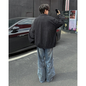 秋冬季立领复合灯芯绒夹克潮牌宽松休闲夹克外套图片
