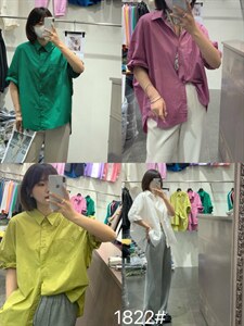 夏季新款纯短袖彩色衬衣图片