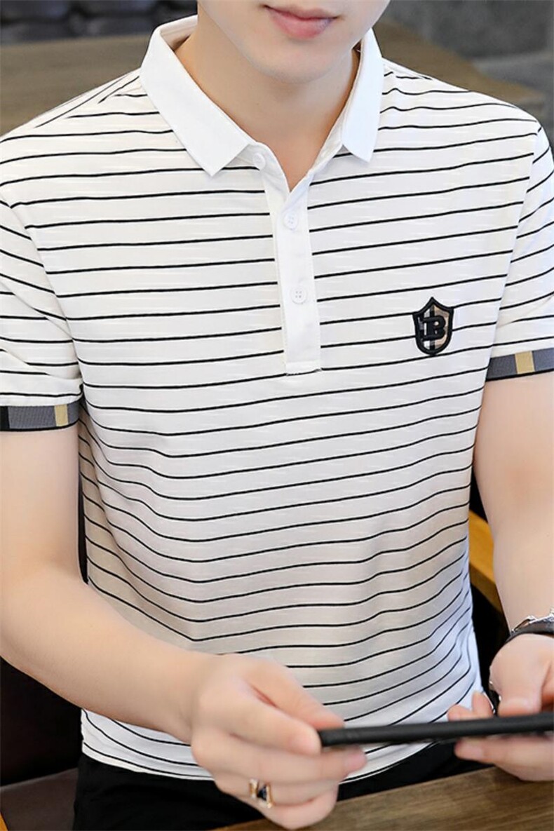 直播抖音直播得物73311-P40精神小伙网红Polo衫短袖男士夏季,男装T恤,电商D310B