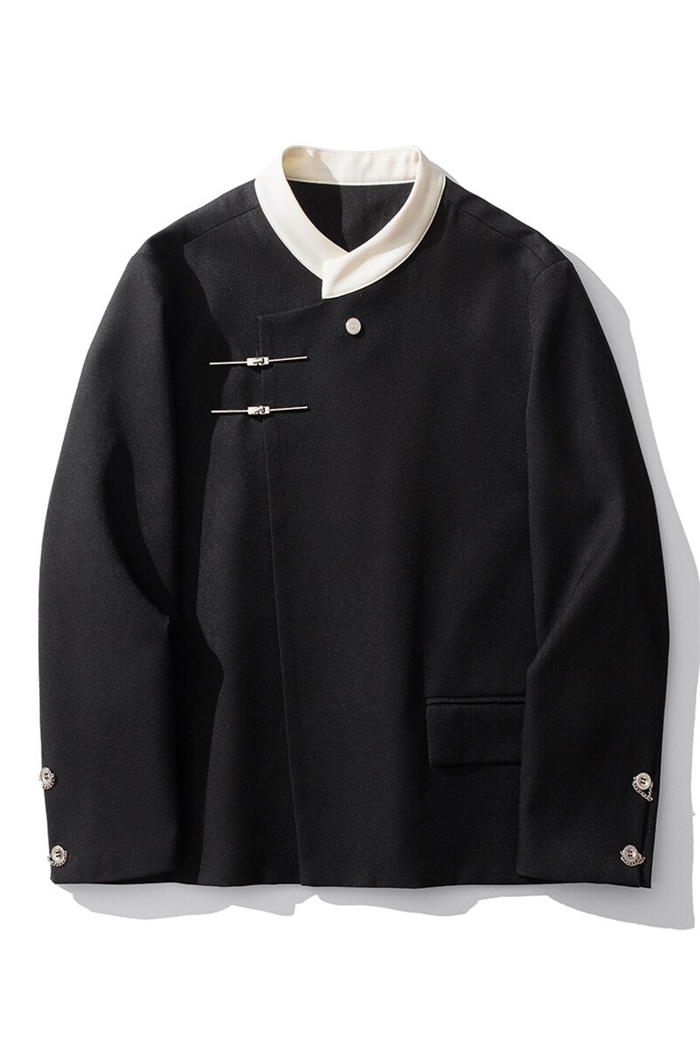 1新中式拼色大码M-5XL西服男:95%聚酯纤维5%氨纶XF77951特P65控98,男装西服,星座226-2