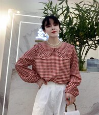 新款春款格纹文艺小清新上衣，其它，瑟拉·女人缘