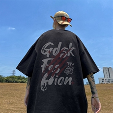 已注册/夏季外景纯棉ins潮流圆领短袖T恤男宽松体恤衫DT9668/P25，男装T恤，电商B316