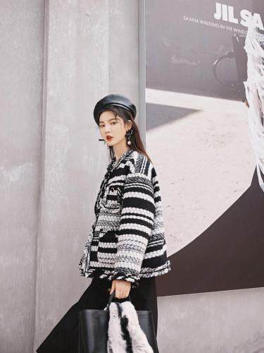 粗纺夹棉外套，女装，YOUER DENG