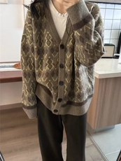 开衫女圆领秋冬新款百搭外套毛衣时尚针织上衣，女装羊毛衫，纳慈羊绒