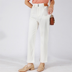 时尚高腰显瘦黑色牛仔裤女新款百搭气质休闲长裤，女装牛仔裤，宛庄羊绒