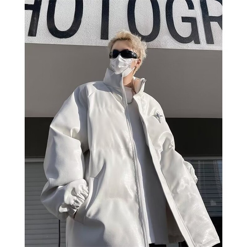 美式潮牌pu皮棉服男款冬季棉衣外套面包服晋江棉袄子MF216-P106,男装棉衣,星座412-3