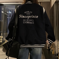 2024年新款港风日系复古字母刺绣立领棒球服夹克外套JK1262-P80，男装夹克，星座313A(原308A-2)