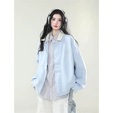 美式刺绣翻领外套秋新款麂皮绒双层棒球服上衣潮513AJK1894P73，男装夹克，星座513A