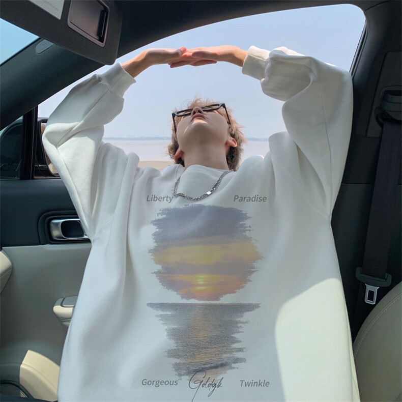 已注册/华棉秋冬外景圆领大码卫衣男宽松上衣WY00226/P35加绒P45，男装卫衣，电商B316