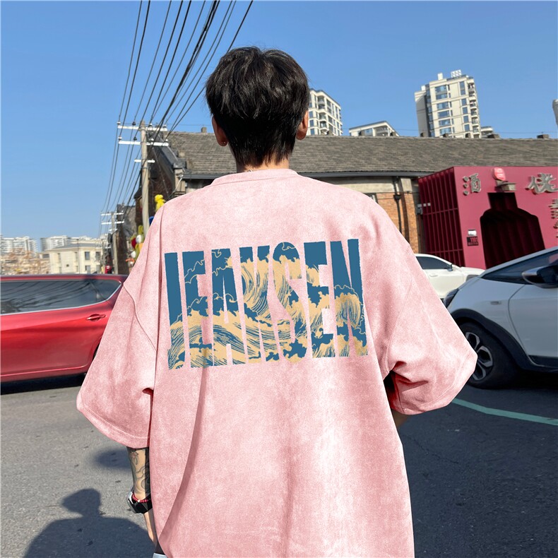 抖音直播品质夏季新款麂皮绒印花短袖djp312-特批23控39,男装T恤,星座605(原A050)
