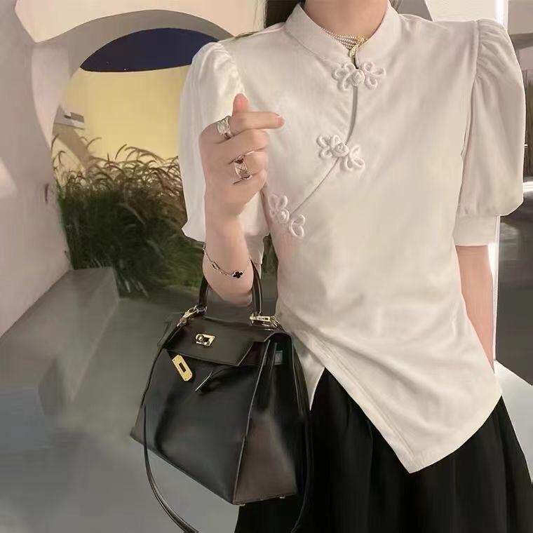 风盘扣短袖，其它，斐媞梦