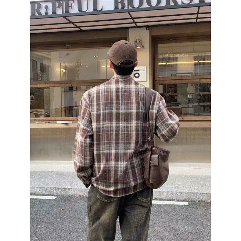 网络图现货长袖衬衫男春季港风高级感格子衬衣RCS344-P48,男装衬衫,星座1005-4