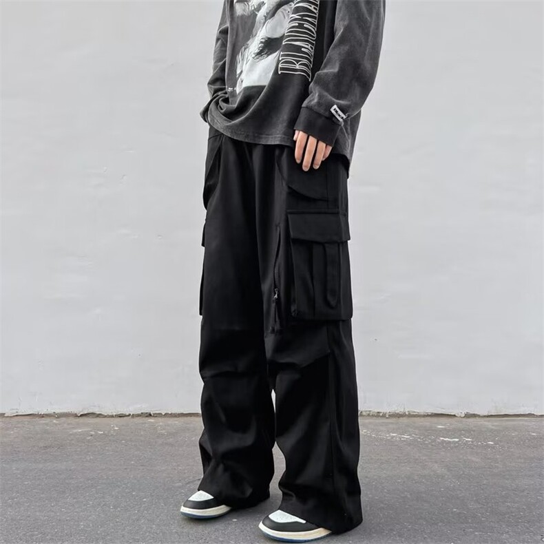 美式机能工装裤男ins高街潮牌宽松阔腿长裤1001-1-GD770/P42,男装休闲裤,星座1001-1