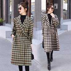 现货手工缝制冬季新款时尚舒适通列保暖中长款双面呢大衣送腰带，女装双面呢大衣，韩美纤衣