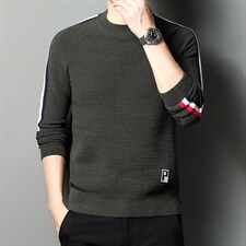 C88032限价118元男式2023秋冬新款长袖毛衣抗起球泡泡纱针织衫P78，男装针织衫/毛衣，电商B360