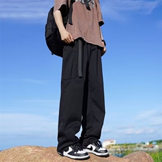 美式工装裤男秋季2024新款宽松直筒阔腿痞帅潮牌炸街休闲裤子，男装休闲裤，星座218-1（原230）