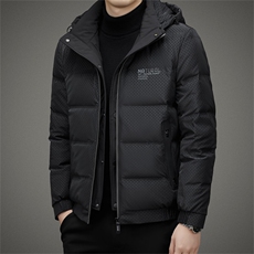 男士羽绒服冬季加厚保暖白鸭绒连帽外套2023新款中年爸爸装上衣，男装羽绒服，电商B212（原钱塘6029）