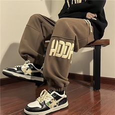 美式束脚卫裤潮牌青少年加运动裤子男百搭休闲裤RG209-P38加绒43，男装休闲裤，星座1008