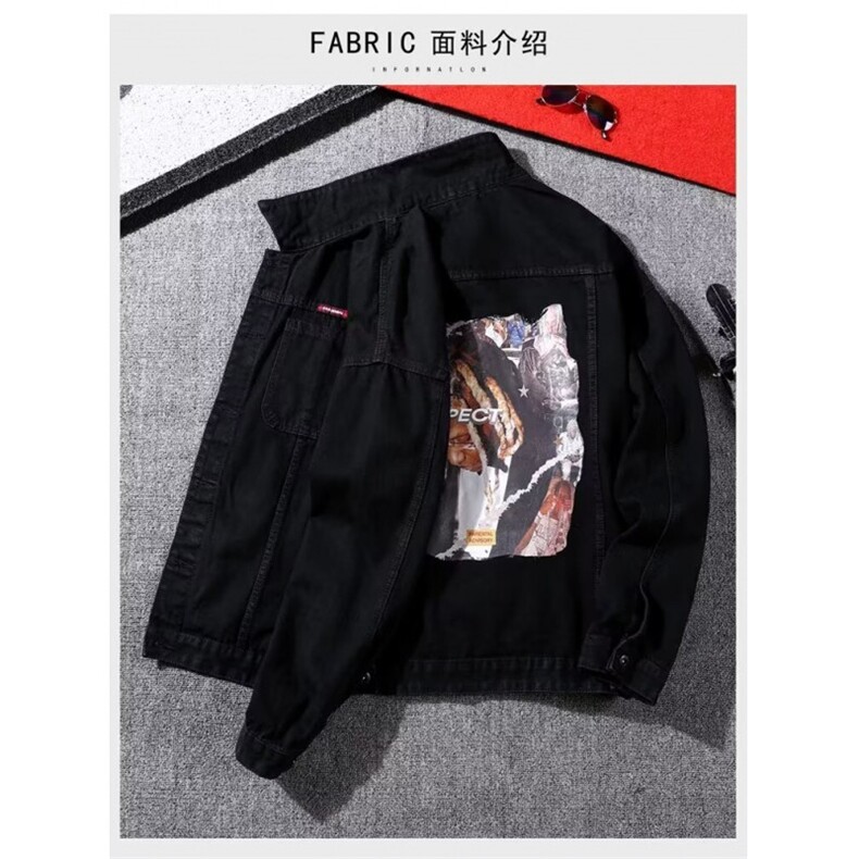 1506/QY80330/P44帛跃春秋保暖工装牛仔夹克男港风复古时尚外套,男装夹克,星座1506