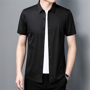男士夏季短袖衬衫2023新款休闲商务衬衣男士上衣男装ZL1262-P60图片